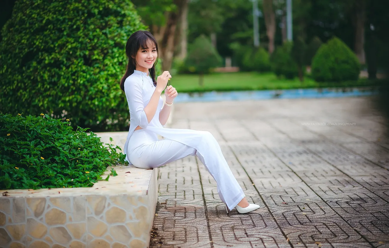 Photo wallpaper girl, Asian, cutie