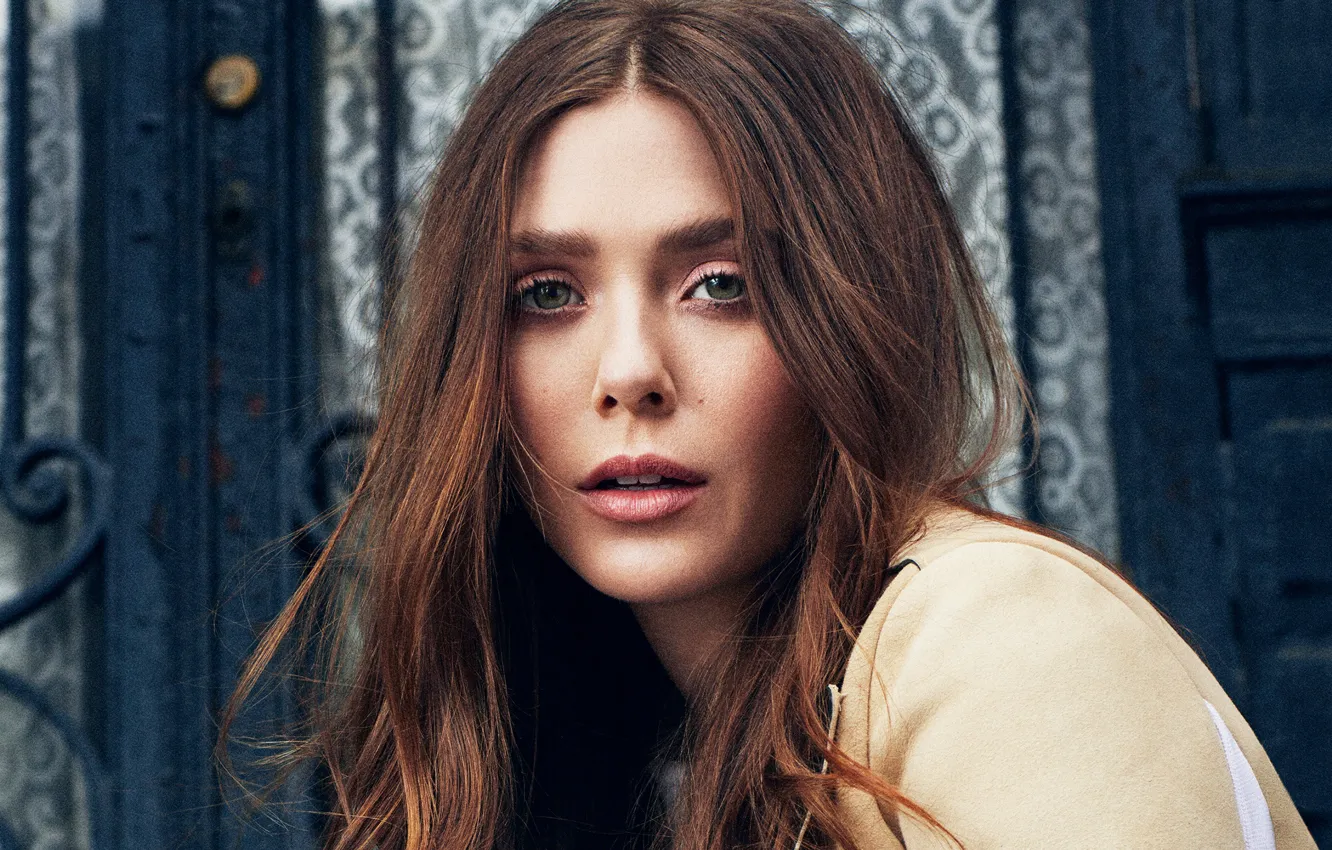 Photo wallpaper look, portrait, makeup, actress, hairstyle, brown hair, Elizabeth Olsen, Elizabeth Olsen