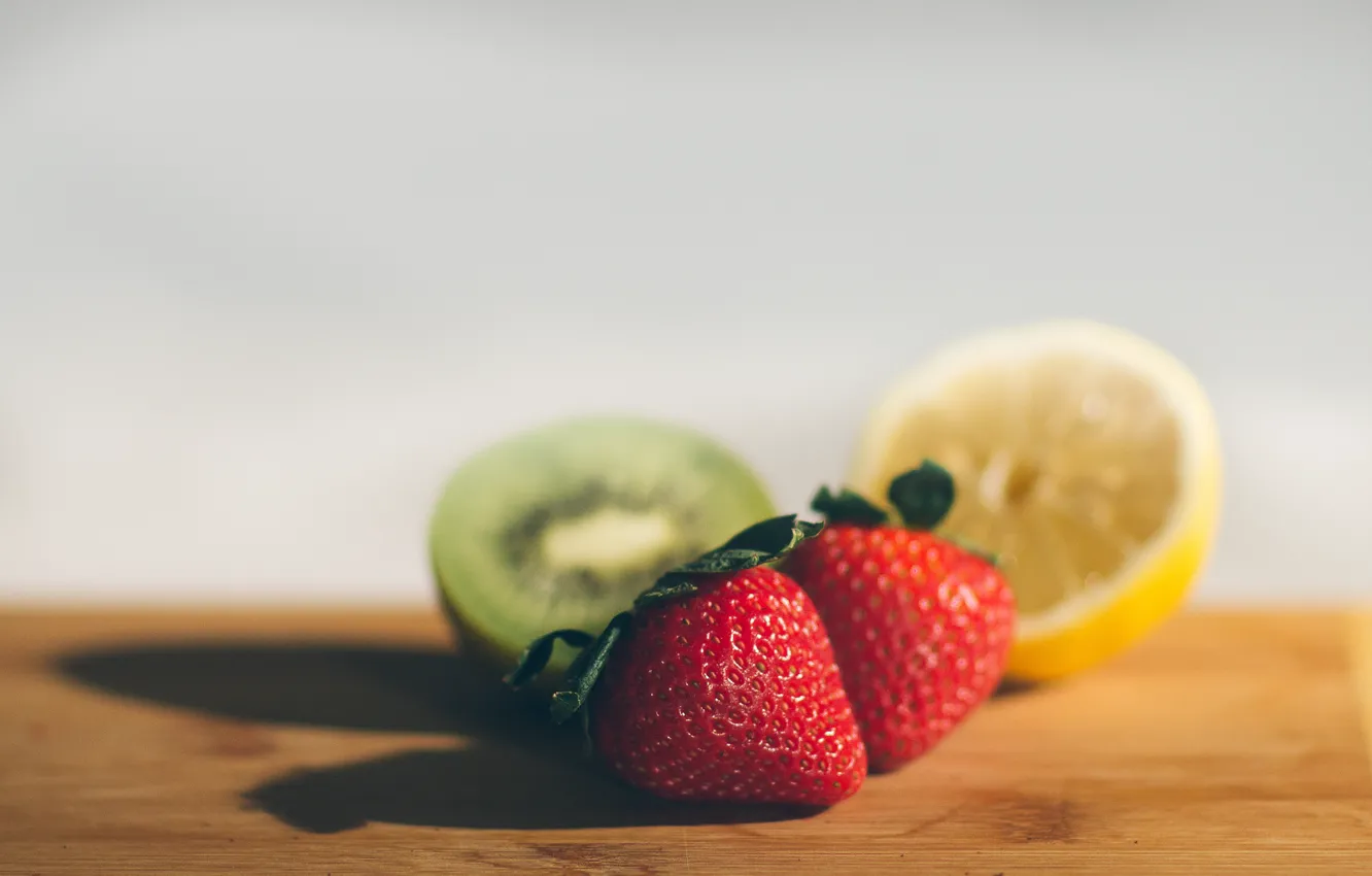 Photo wallpaper lemon, kiwi, strawberry