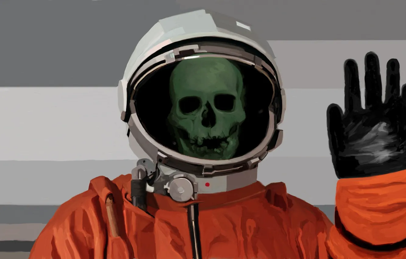 Photo wallpaper skull, astronaut, the suit, costume