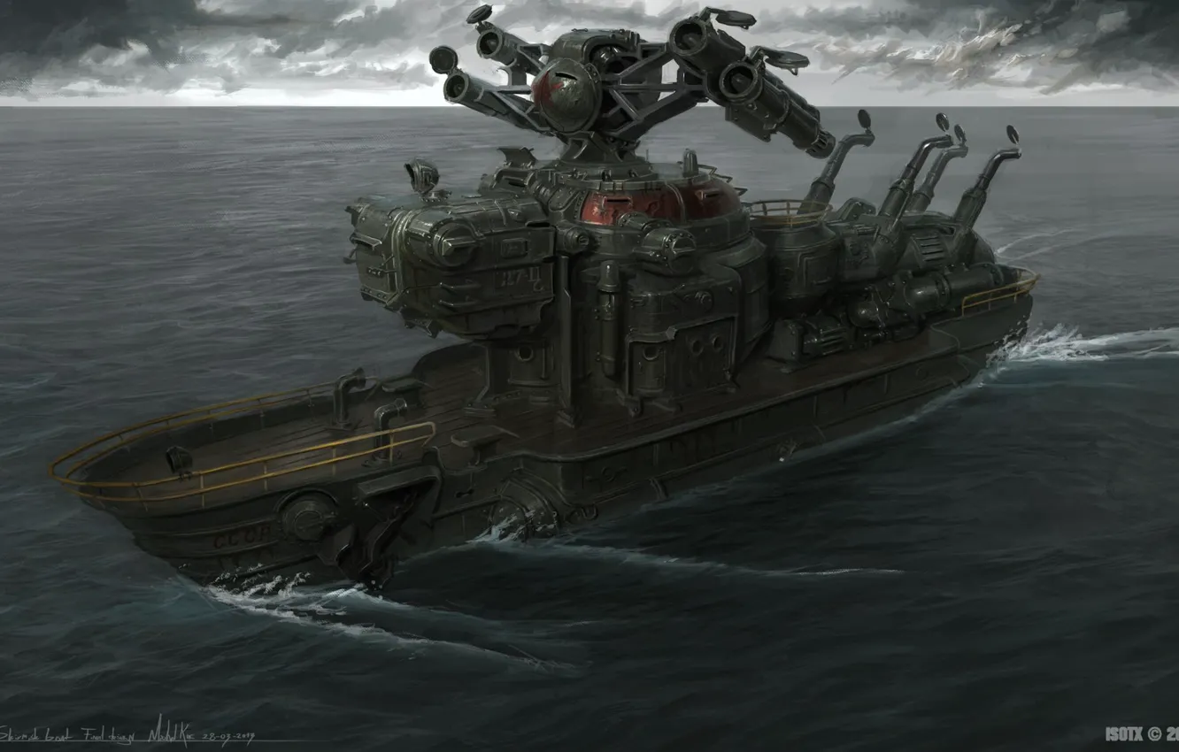 Photo wallpaper weapons, ship, swimming, March of War, Soviet Skirmish Boat