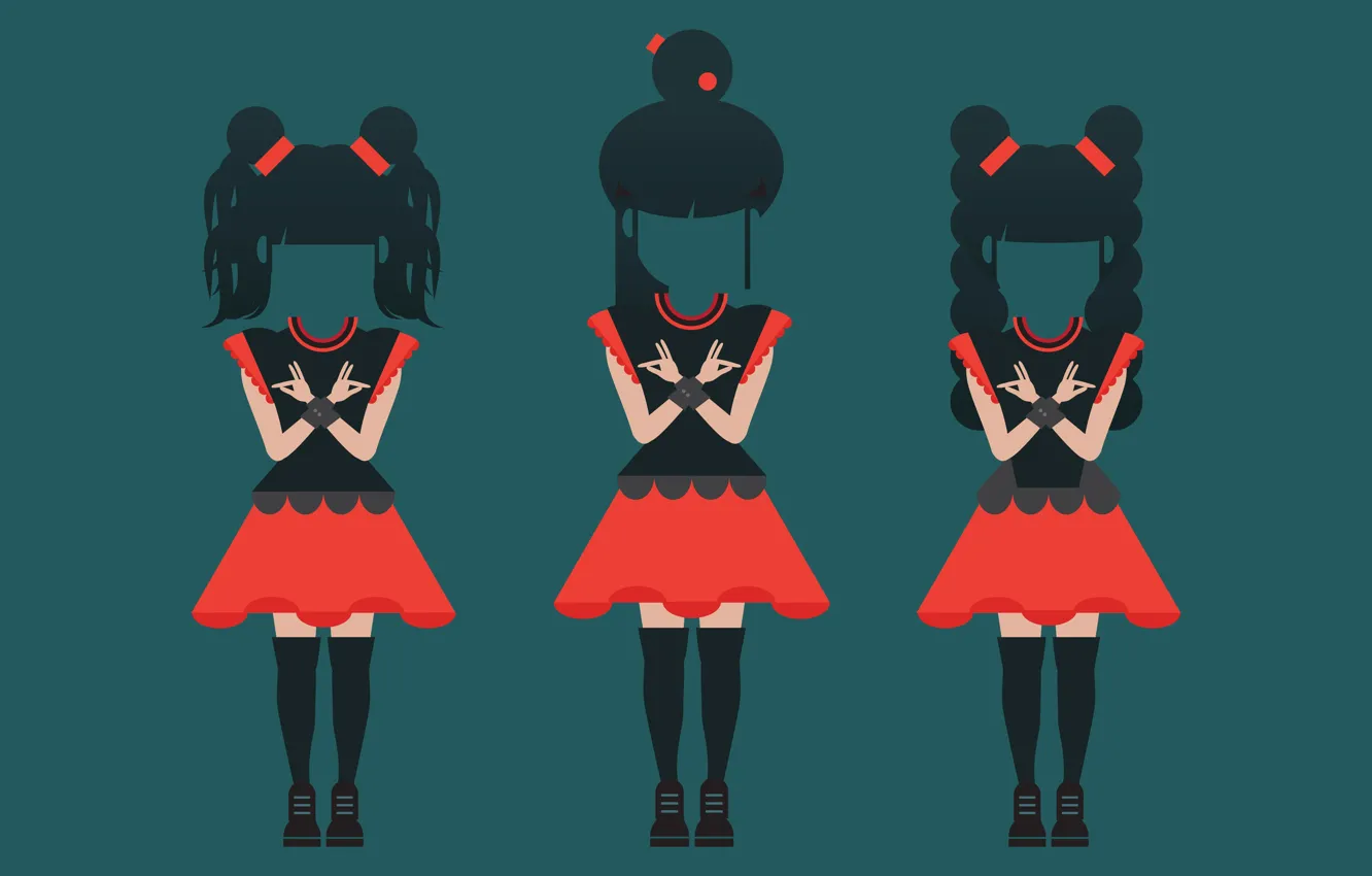 Photo wallpaper music, minimalism, metal, Babymetal