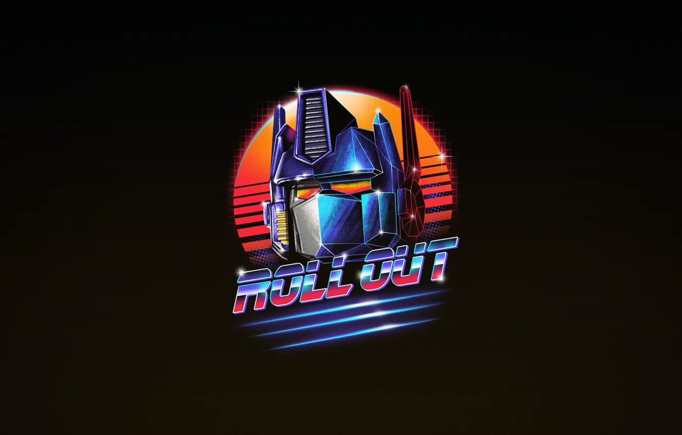 Photo wallpaper minimalism, art, Neon, Optimus Prime, Transformer, Autobots, Optimus, 80's