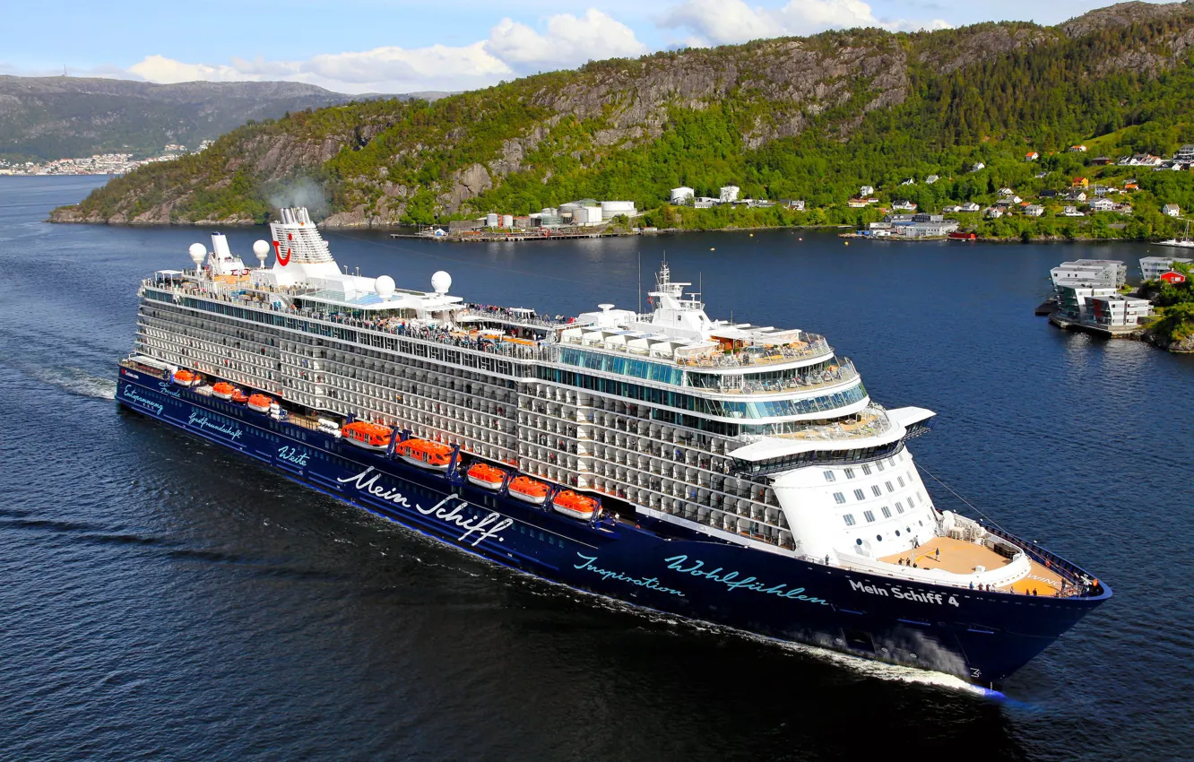 Photo wallpaper Sea, Liner, The ship, Passenger, On the go, Passenger liner, My, TUI Cruises