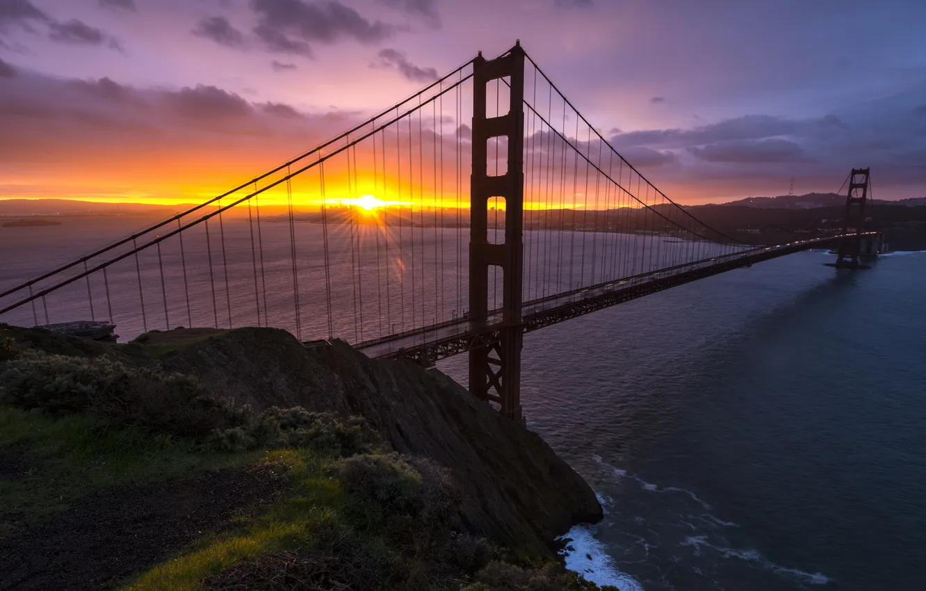 Photo wallpaper United States, California, Golden Gate, Sausalito