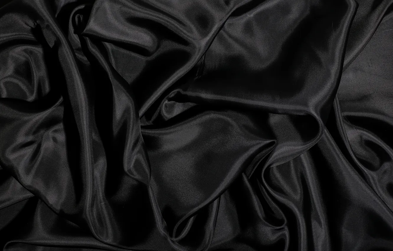 Photo wallpaper black, silk, fabric, shiny