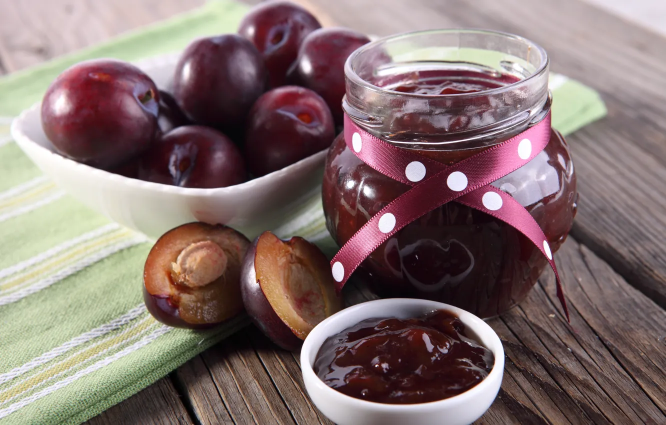 Photo wallpaper fruit, plum, jam, prunes, plum