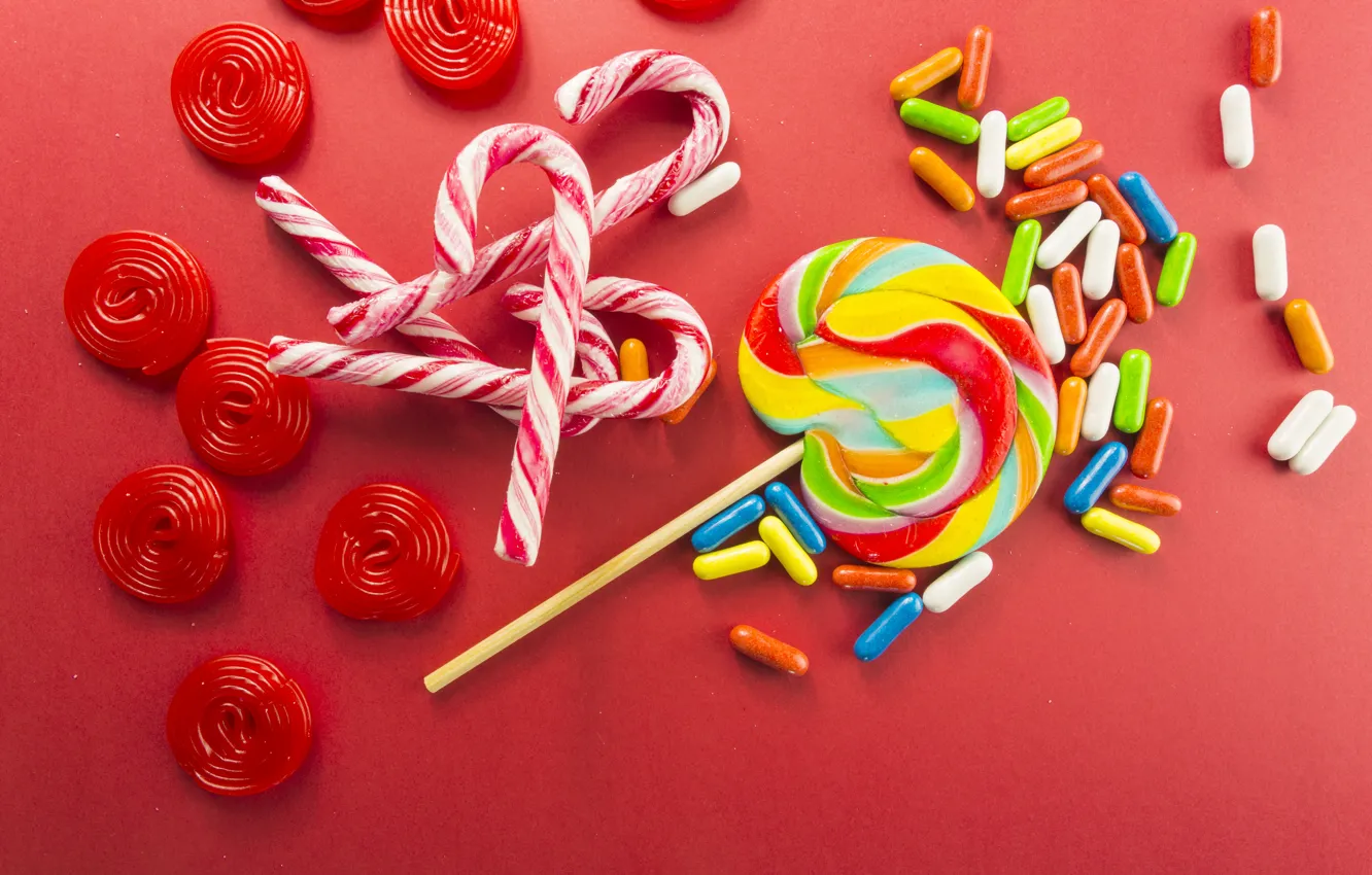 Photo wallpaper candy, sweets, lollipops
