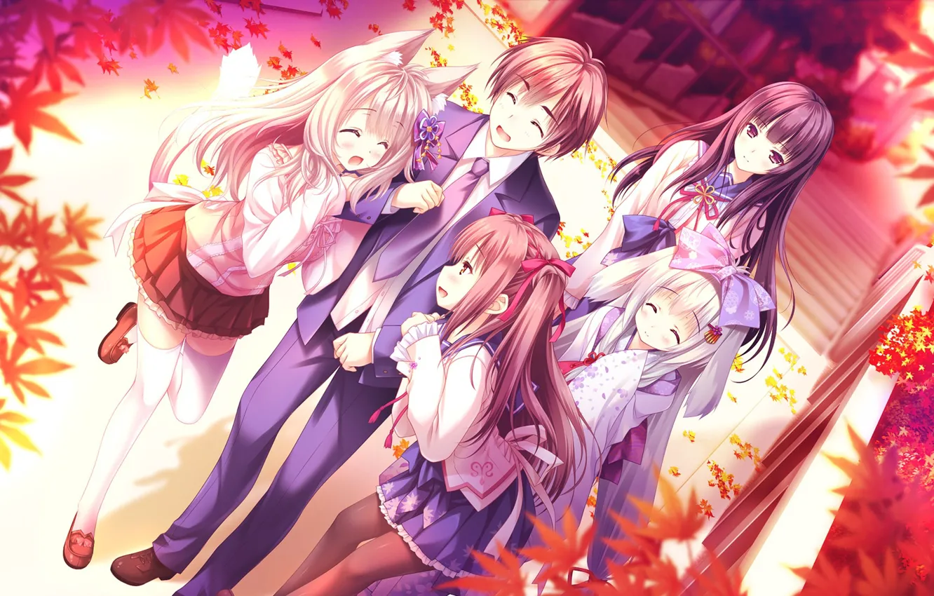 Photo wallpaper group, anime, art, yorite konoha wa kurenai ni