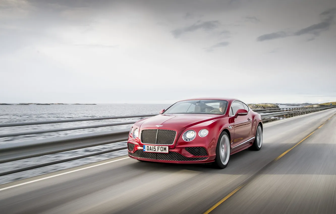 Photo wallpaper red, Bentley, Continental, Speed, Bentley, continental, 2015