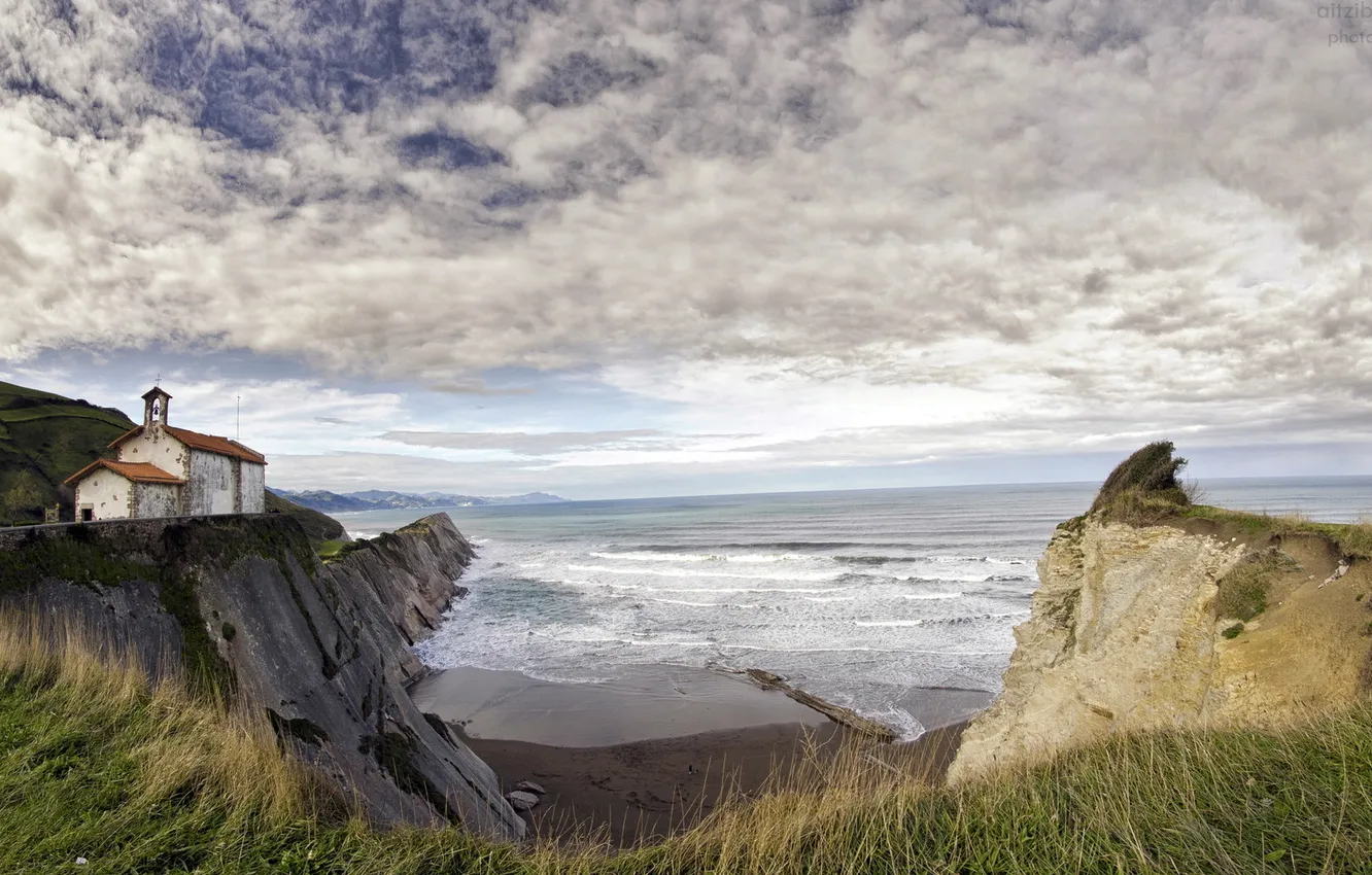 Photo wallpaper sea, landscape, shore, home