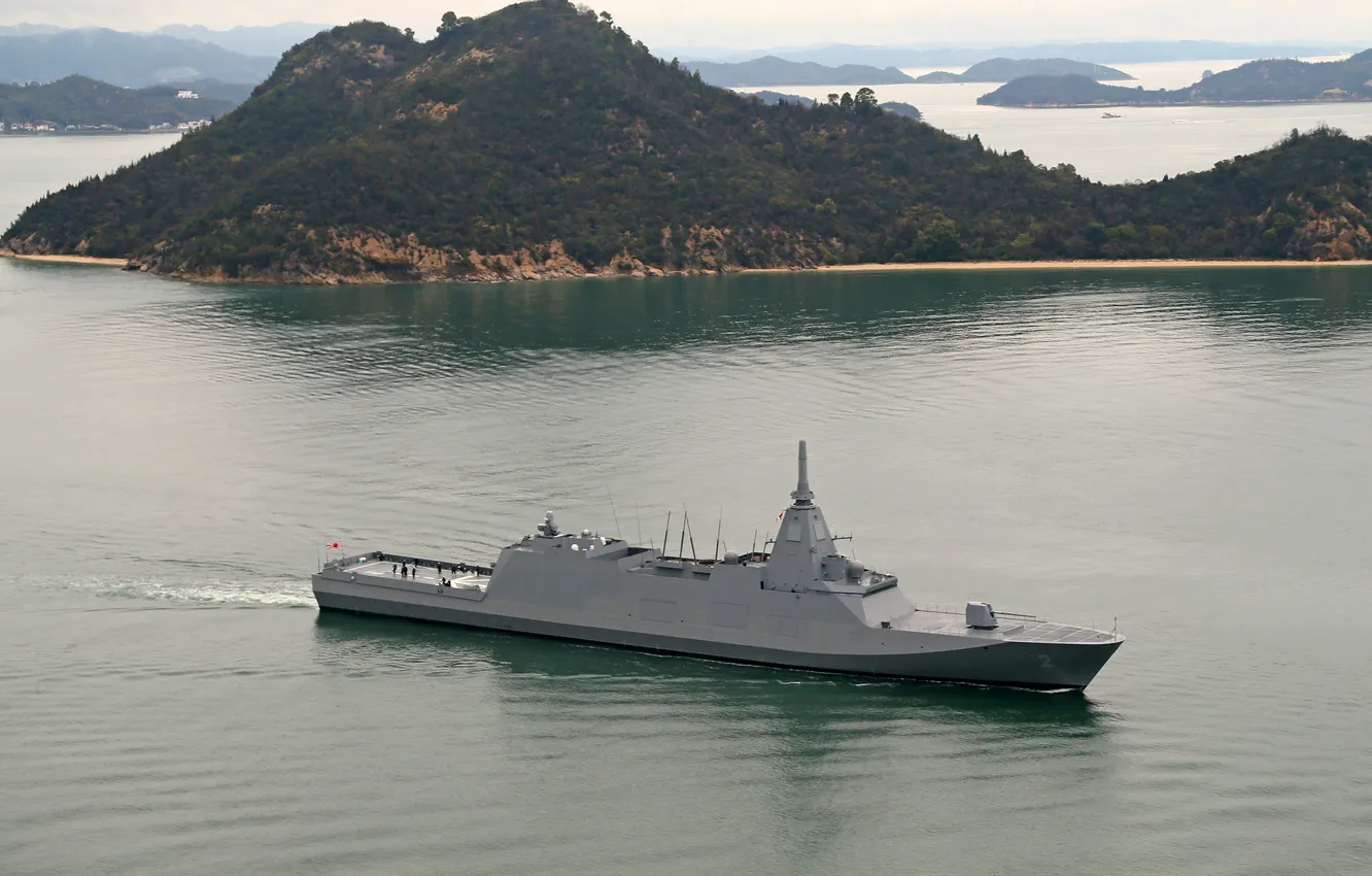 Wallpaper Japan, frigate, JS Kumano for mobile and desktop, section