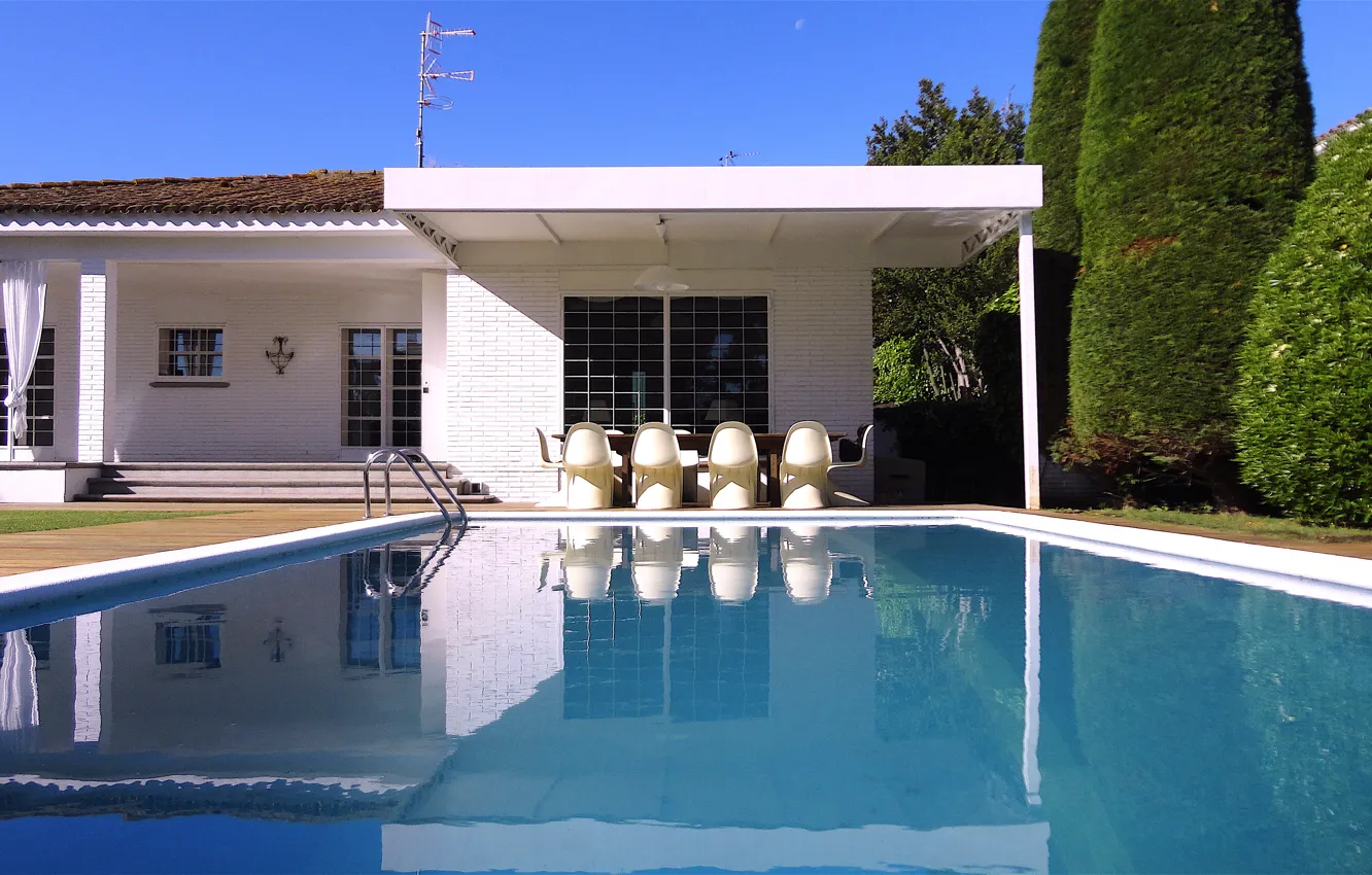 Photo wallpaper the city, style, Villa, pool, architecture, terrace