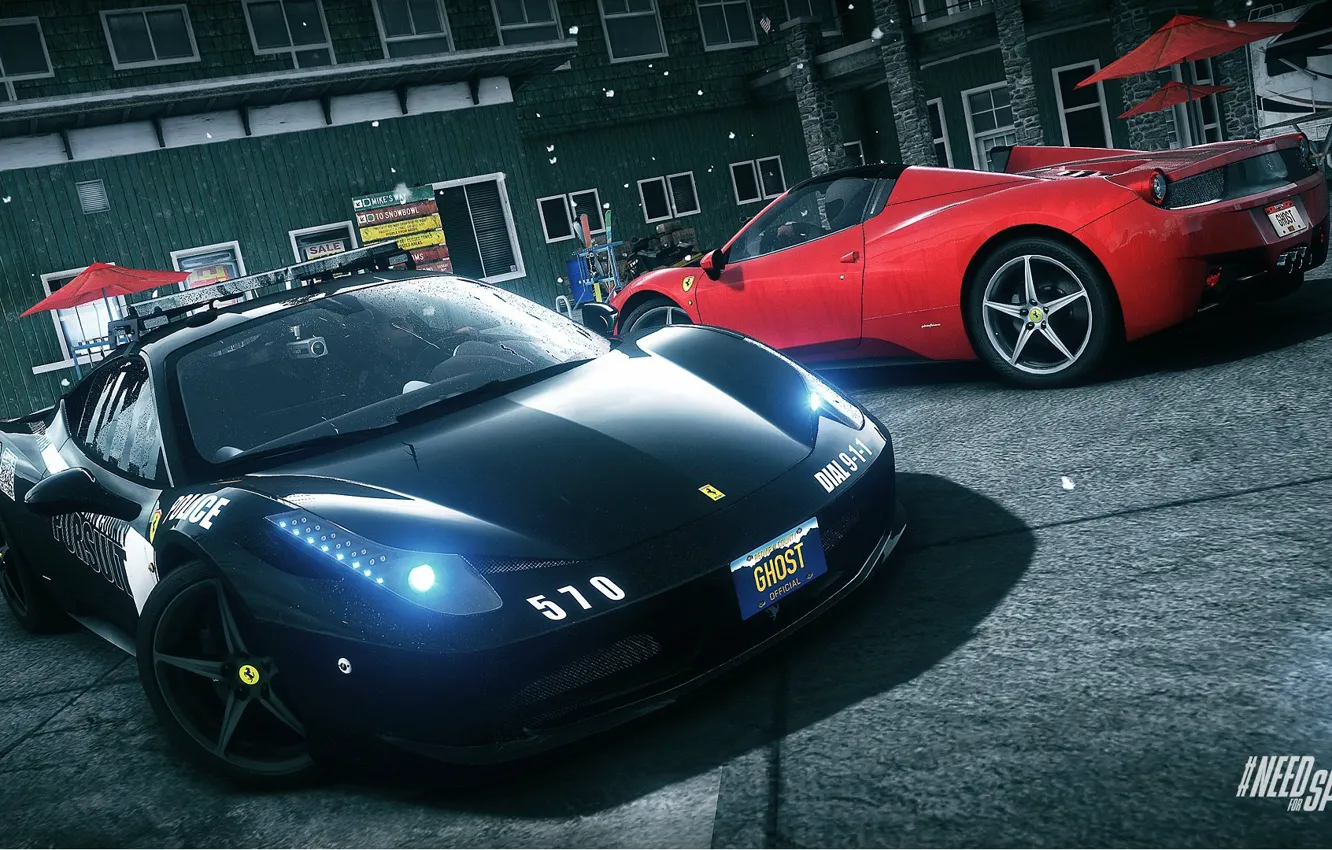 Photo wallpaper spider, Ferrari, Need for Speed, nfs, police, 2013, pursuit, 458 Italia