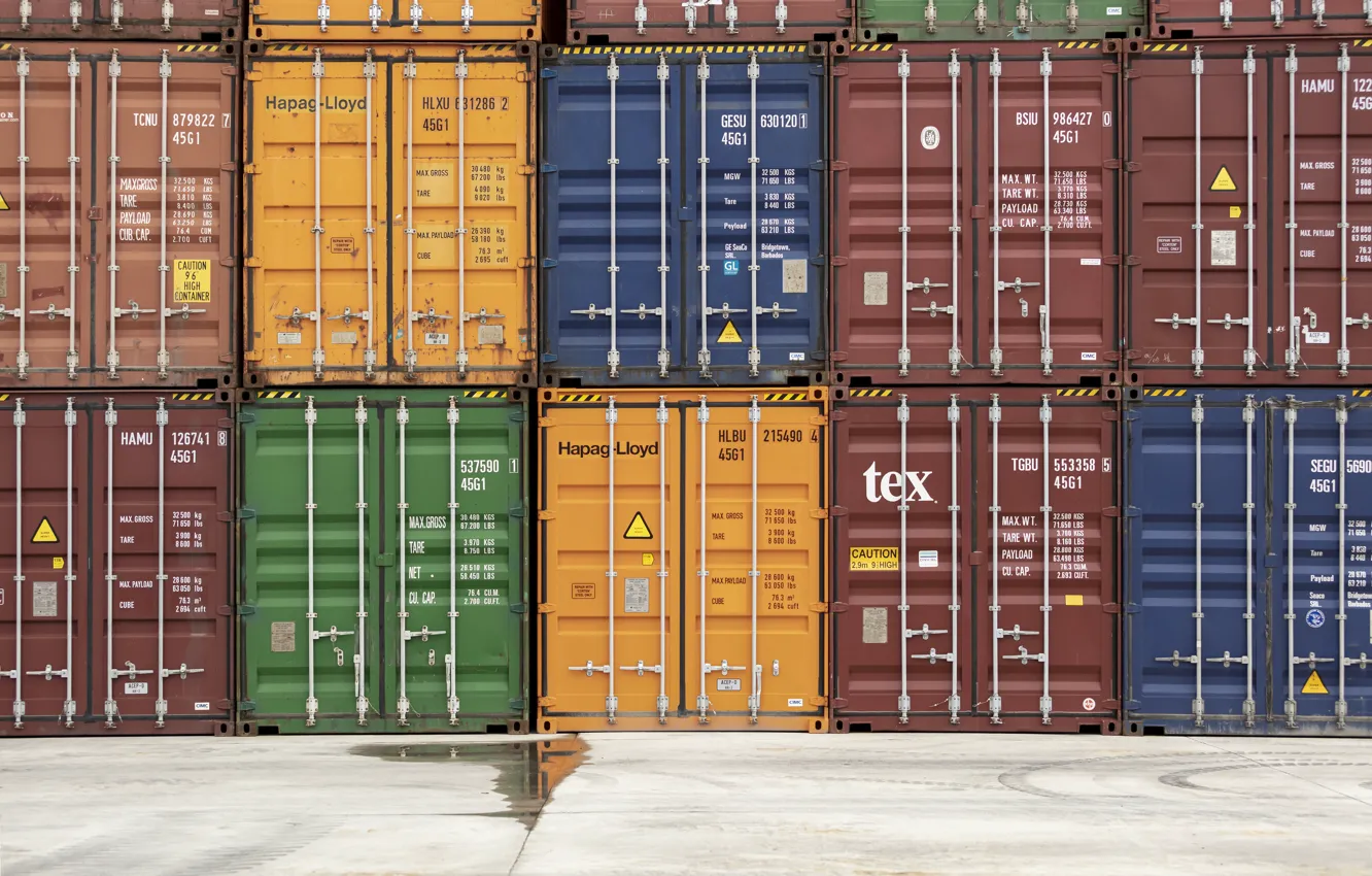 Photo wallpaper port, container, Transport