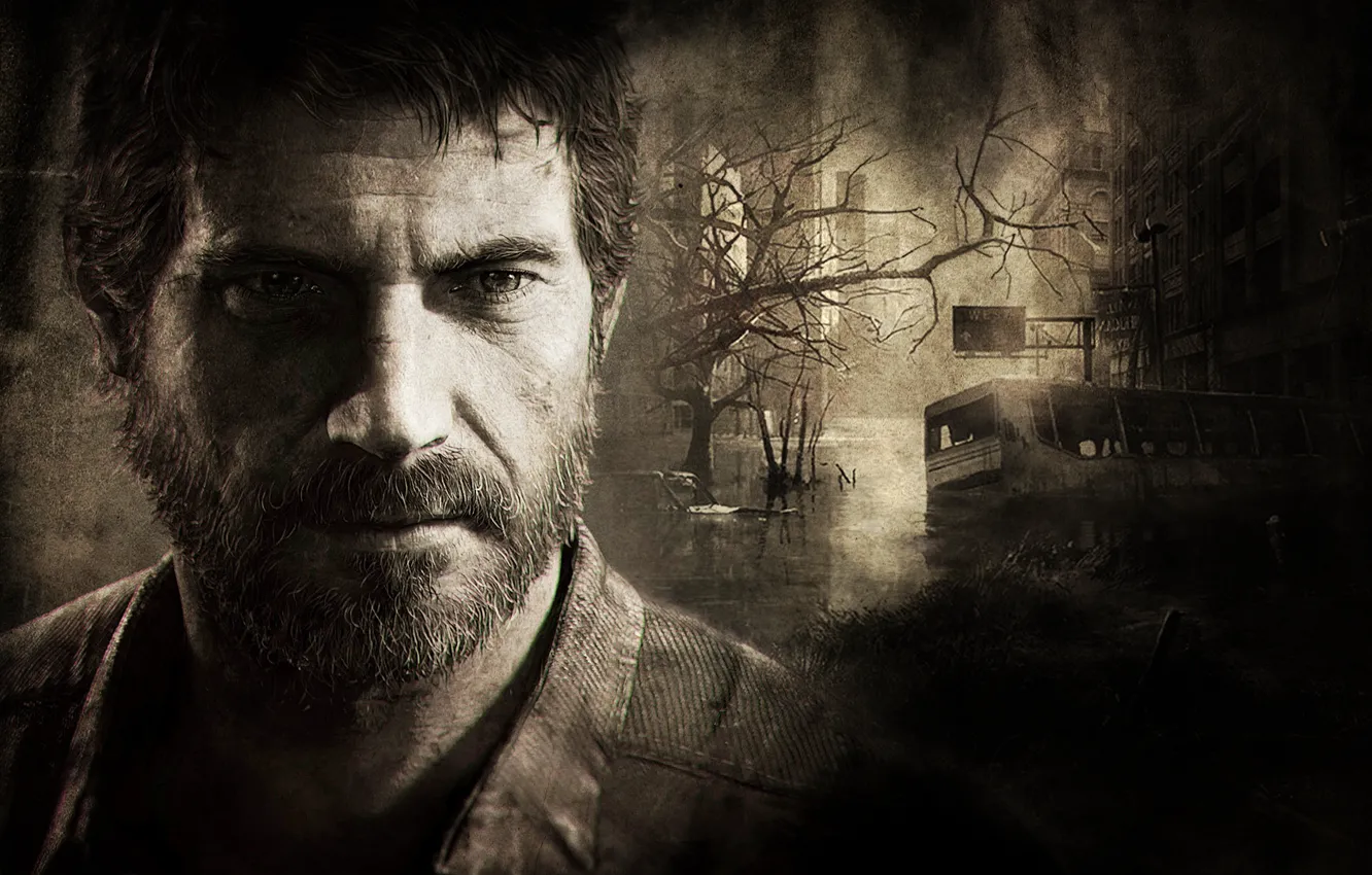 Photo wallpaper look, nature, darkness, the way, the game, beard, survivors, The Last of Us