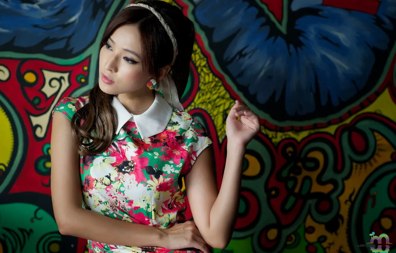 Photo wallpaper girl, Asian, Agnes Lim