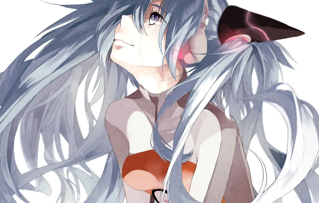 Photo wallpaper girl, headphones, tears, art, vocaloid, hatsune miku, Vocaloid, odds and ends