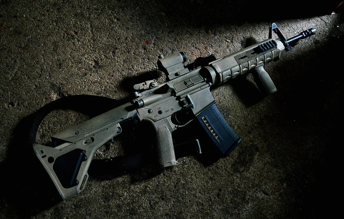 Photo wallpaper weapons, background, carabiner, assault rifle