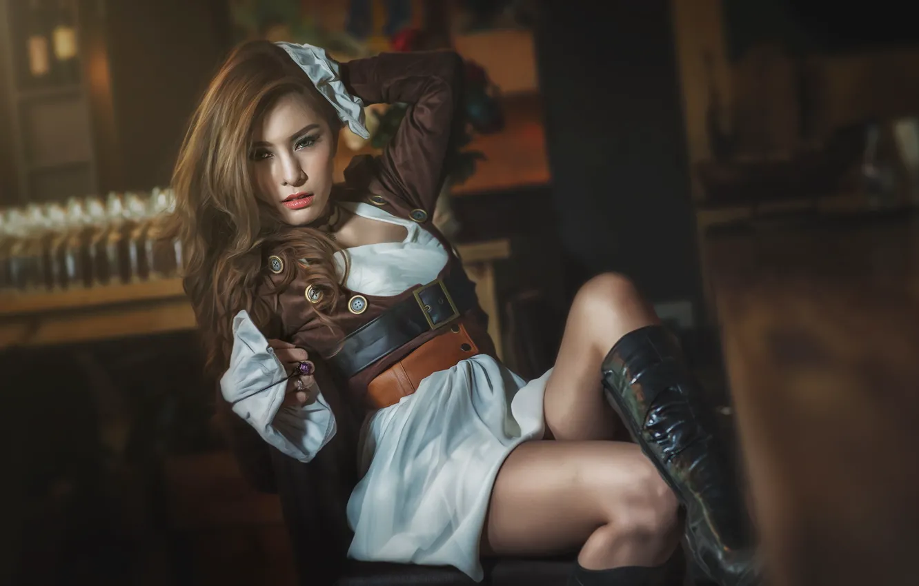 Photo wallpaper look, girl, background