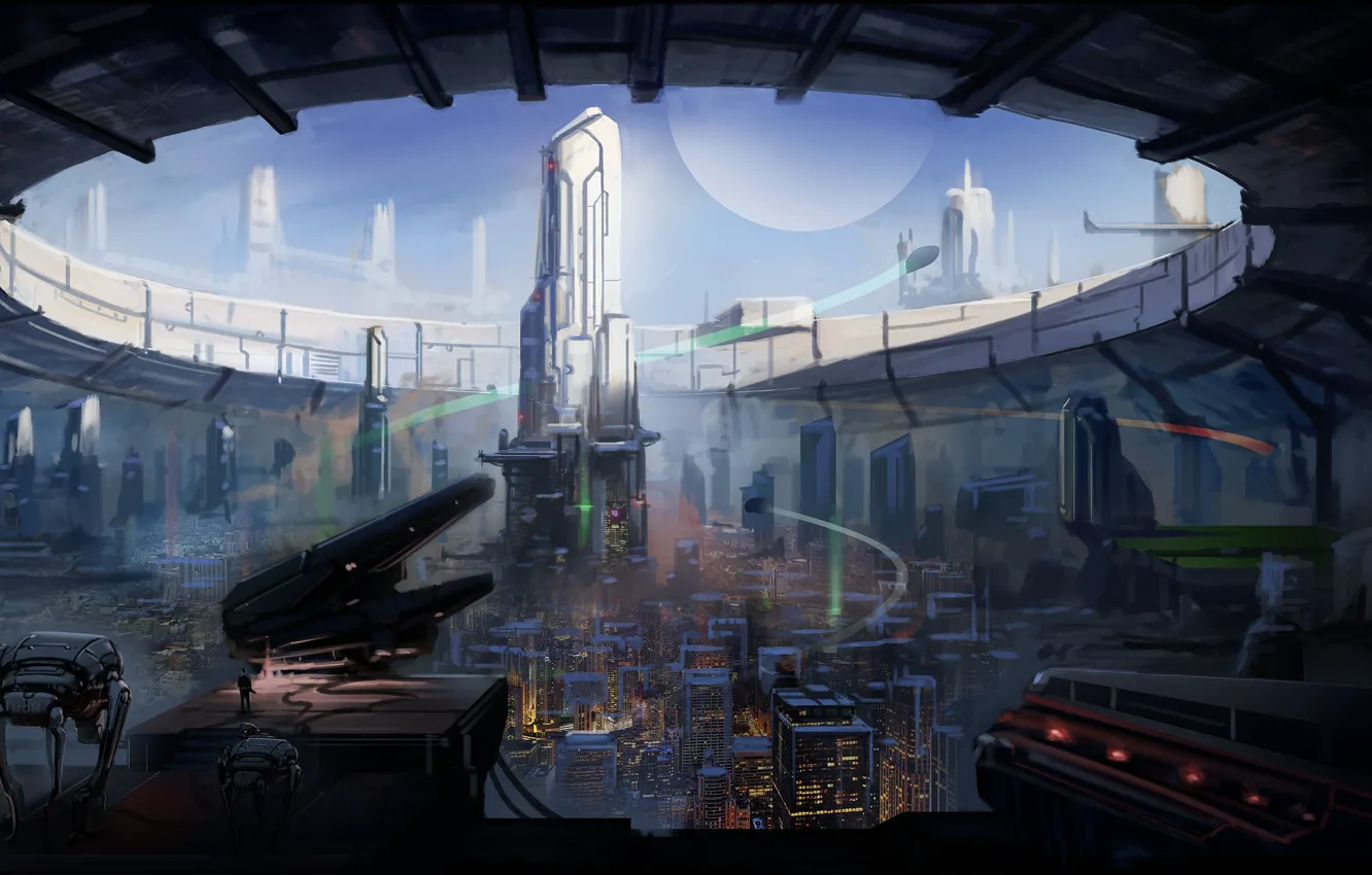 Photo wallpaper the city, Future, sci fi city