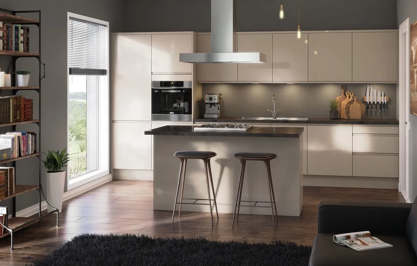 Photo wallpaper design, style, room, interior, kitchen, apartment