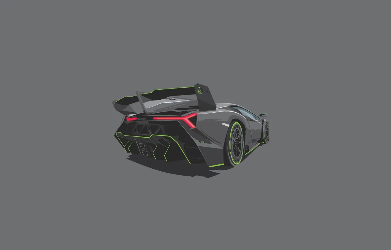 Photo wallpaper Lamborghini, wallpaper, fon, Veneno, Rear, Minimalistic