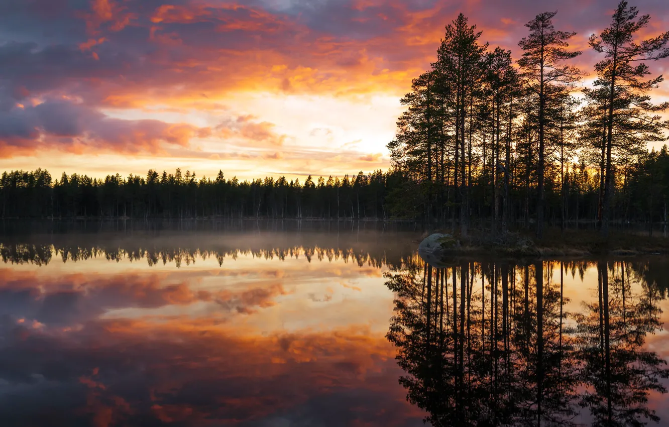 Photo wallpaper Tampere, Orivesi, lake whitefish lake, Lauttakulma