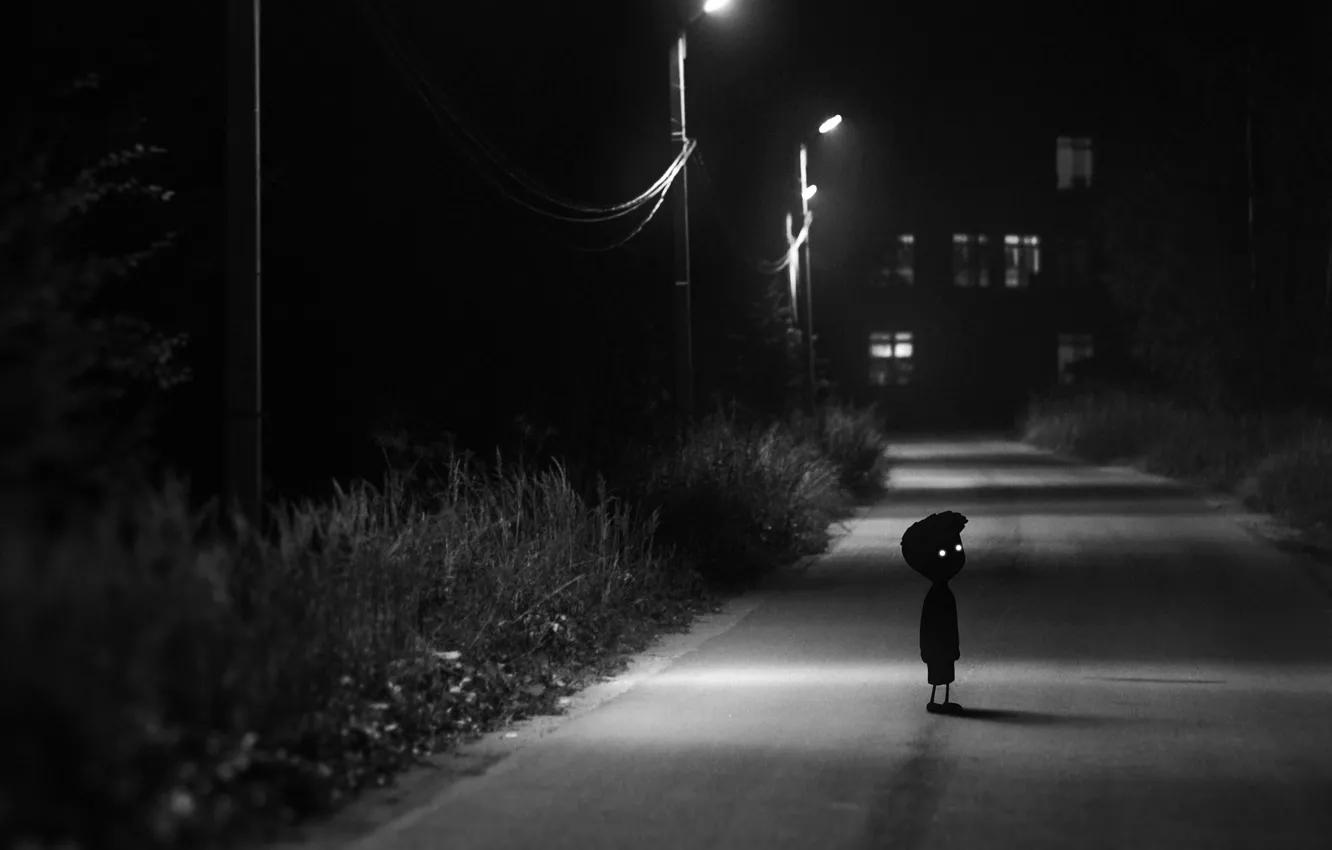 Photo wallpaper dark, street, Limbo