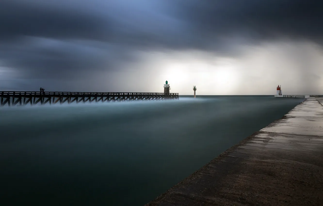 Photo wallpaper sea, shore, pierce