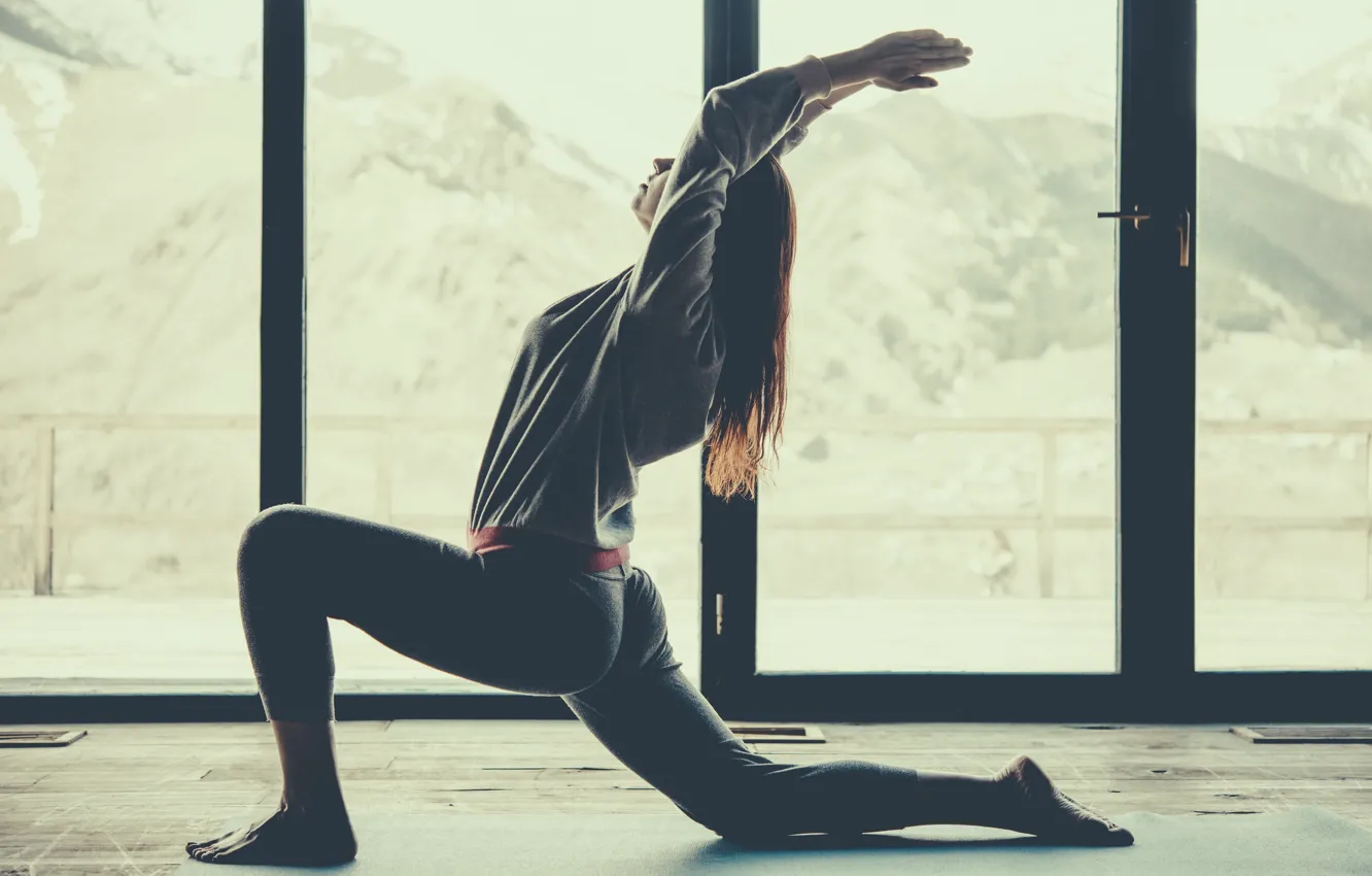 Photo wallpaper girl, pose, yoga