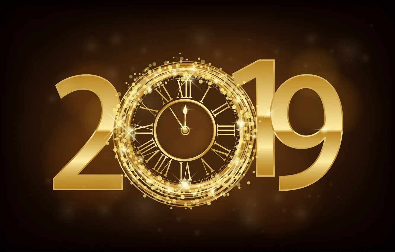 Photo wallpaper gold, new year, figures, golden, black background, black, background, New Year