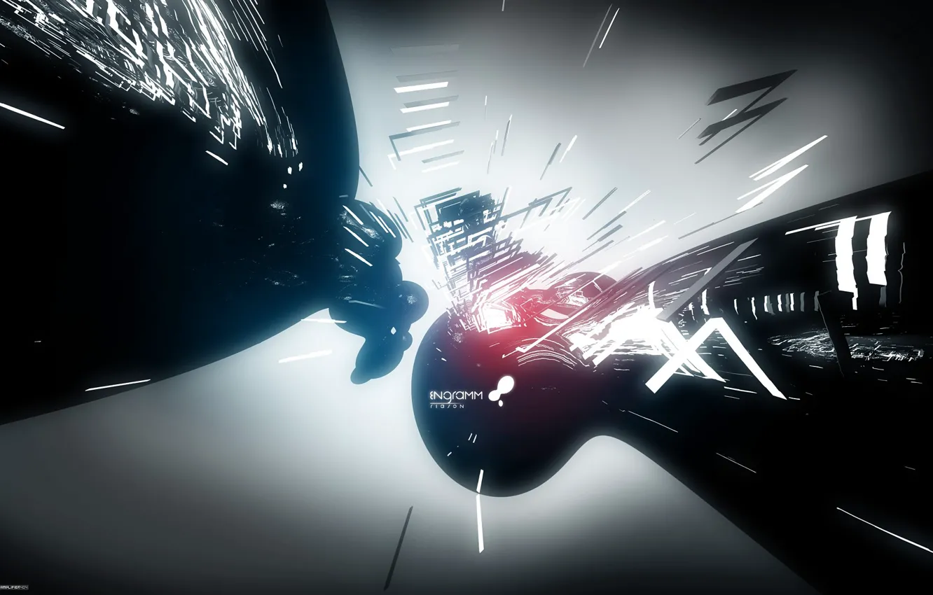 Photo wallpaper light, glow, minimal, trance, AMPLIFIER404, cinema 4d