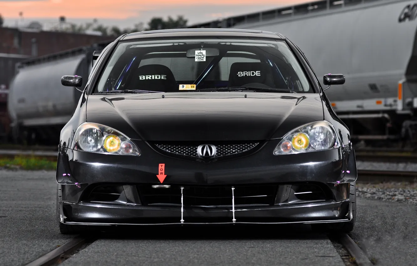Photo wallpaper tuning, black, black, tuning, the front, kit, Acura, Acura