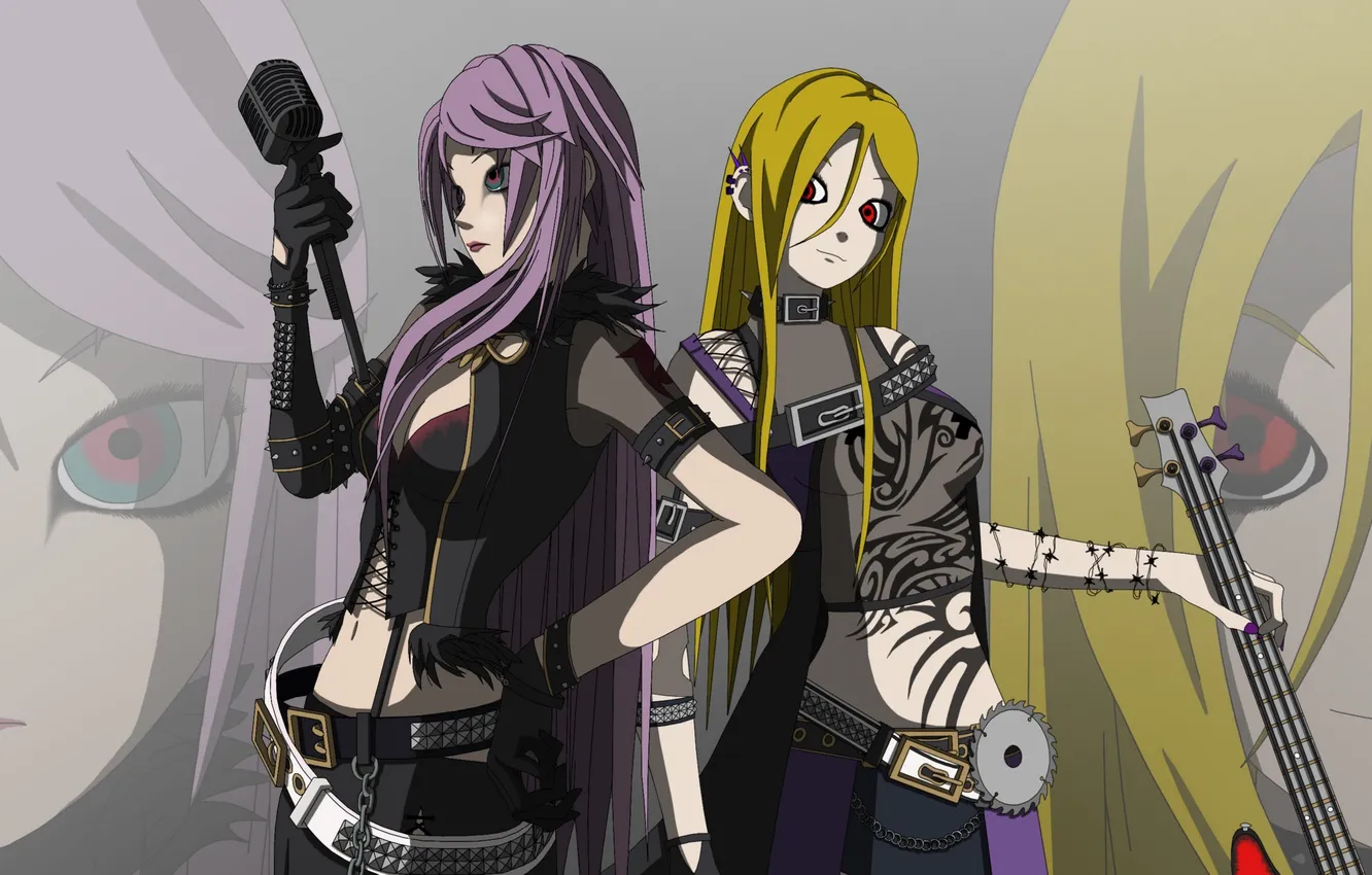 Photo wallpaper background, girls, guitar, art, microphone, vocaloid, Vocaloid, lily