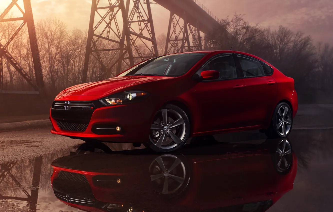 Photo wallpaper machine, red, Dodge, Dodge, dart, Darth