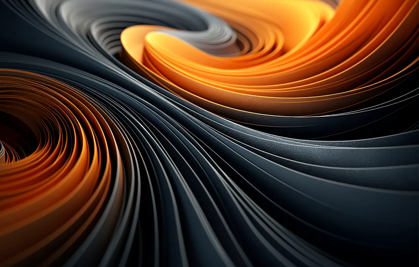 Photo wallpaper ribbons, lines, layers, bends
