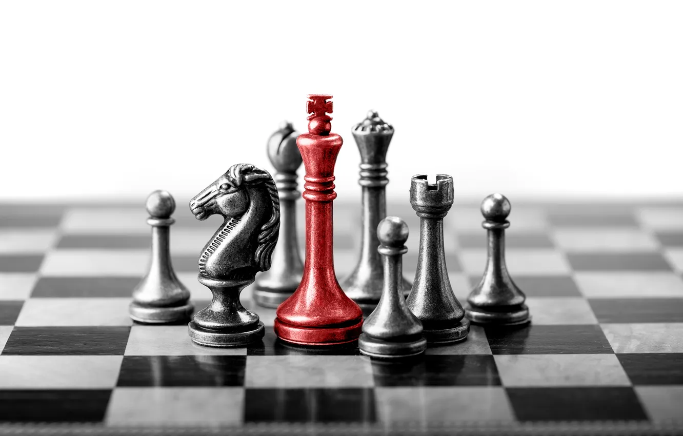 Photo wallpaper Concept, game, Boss, chess, different, board, business, Difference