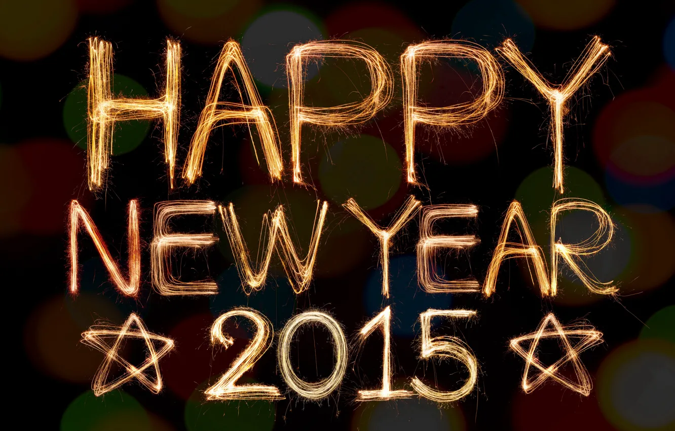 Photo wallpaper gold, new year, salute, New Year, Happy, 2015