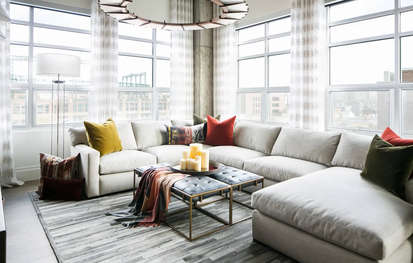 Photo wallpaper room, interior, living room, Denver, Loft Style