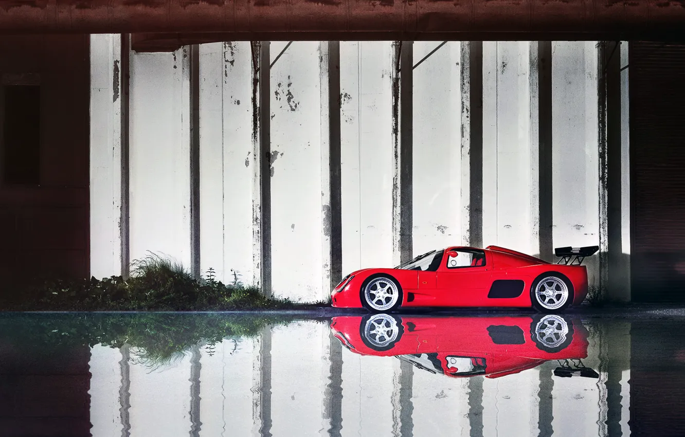 Photo wallpaper water, reflection, supercar, supercar, gtr, ultima, reflection, Ultima