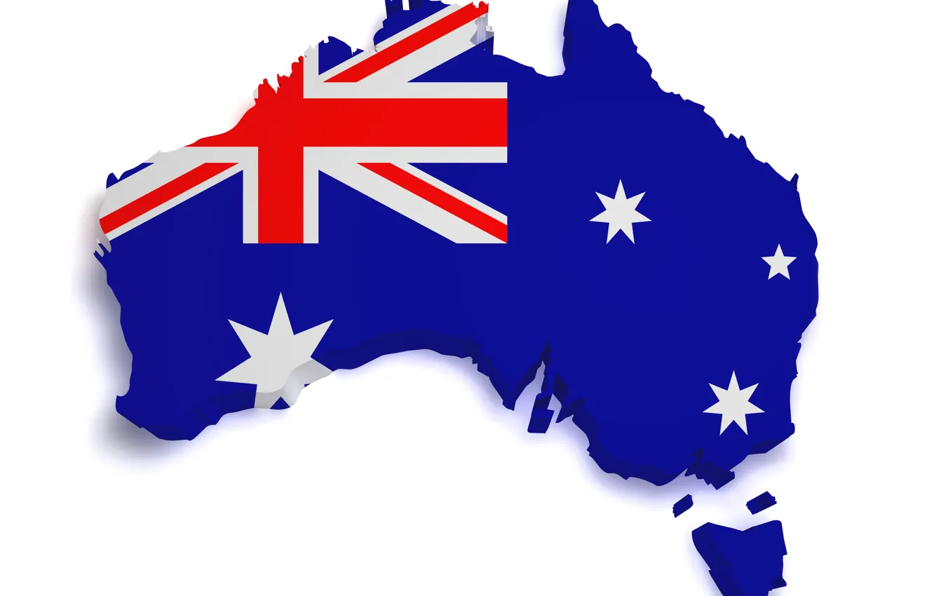 Photo wallpaper flag, Australia, custom, render, flag, australia, border