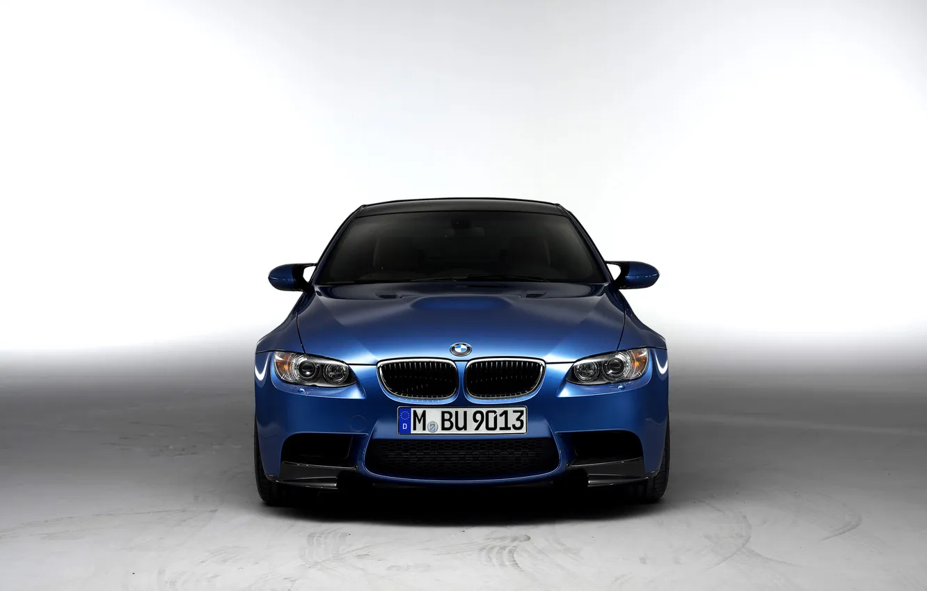 Photo wallpaper machine, auto, blue, lights, BMW, BMW, The hood, the front