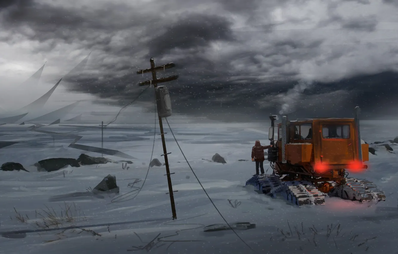 Photo wallpaper winter, snow, anomaly, Rover