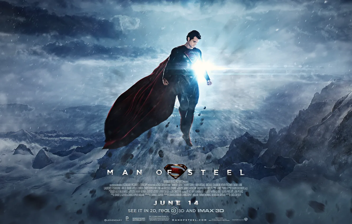 Photo wallpaper superman, Clark Kent, Man of Steel, Henry Cavill, superman 2013