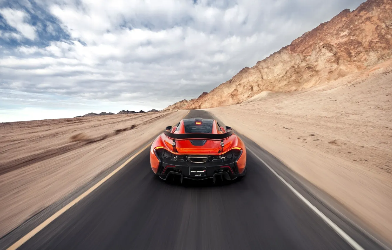 Photo wallpaper McLaren, Orange, Speed, Death, Sand, Supercar, Valley, Hypercar
