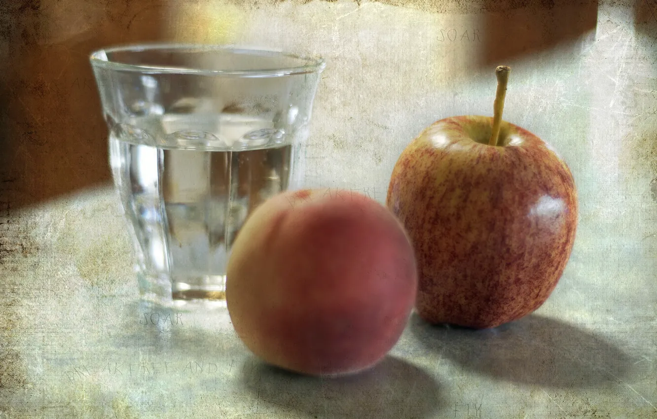 Photo wallpaper glass, style, Apple, peach