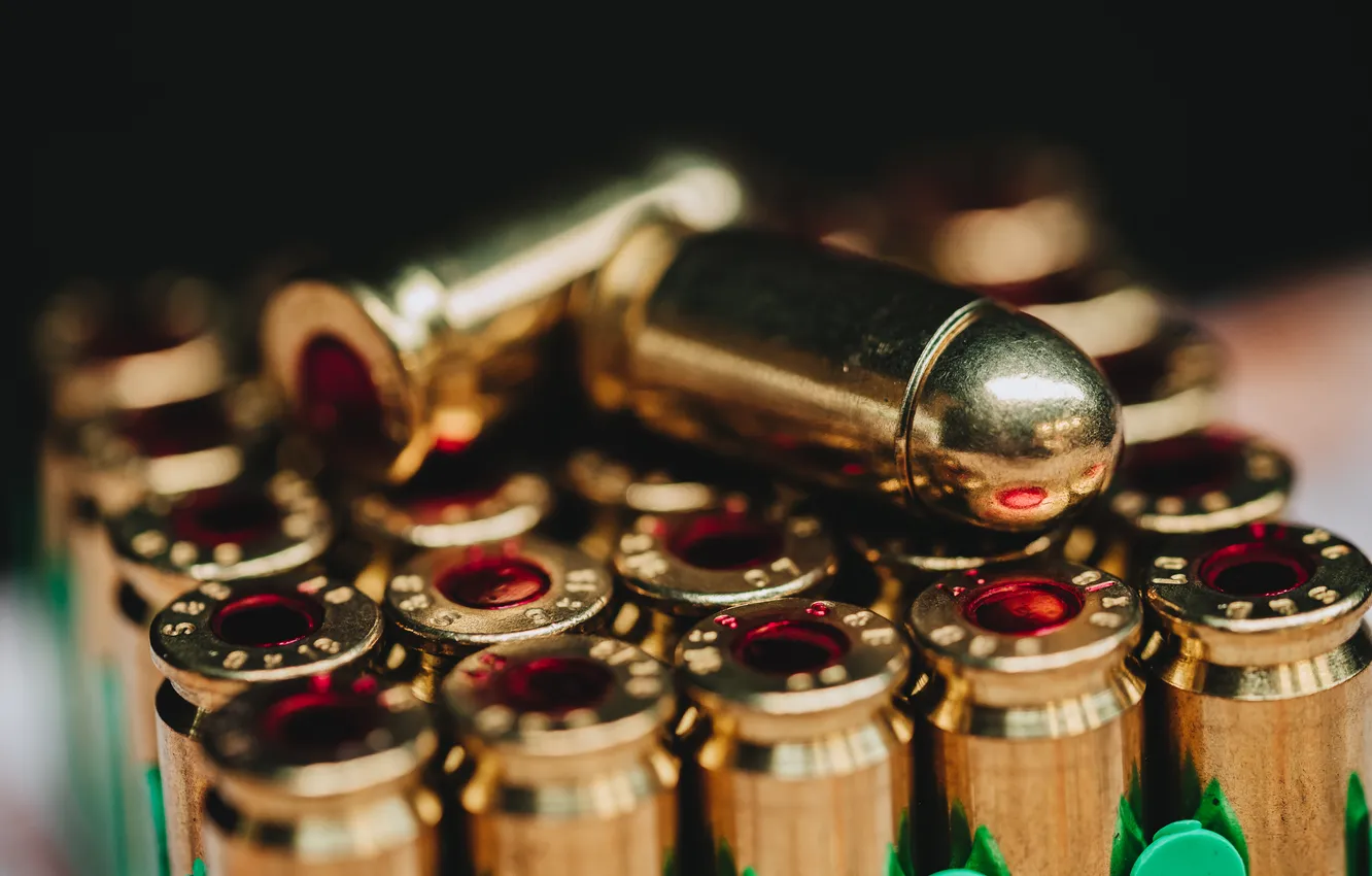 Photo wallpaper metal, bullets, ammunition