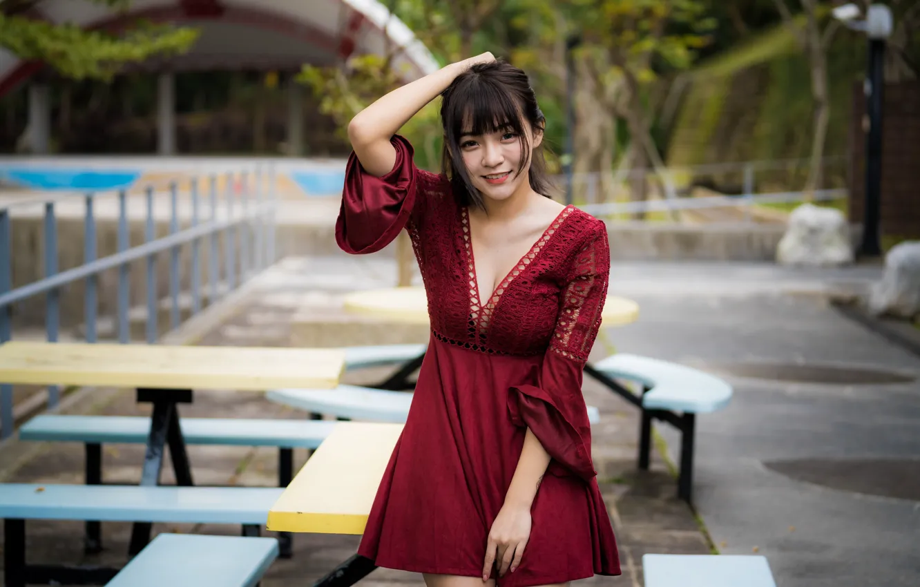 Photo wallpaper look, dress, Asian