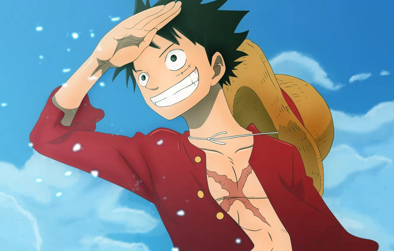 Photo wallpaper One Piece, sky, anime, Luffy